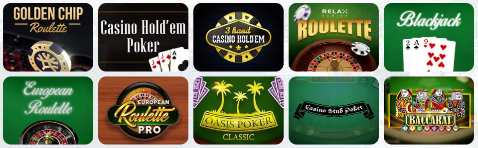 Juegos de mesa en SUPERBOSS CASINO